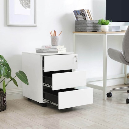 Artikelbild 2 für SONGMICS Rollcontainer weiß 3 Auszüge 39,0 x 45,0 x 55,0 cm, Artikelnummer 262499