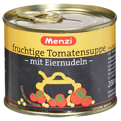 Artikelbild 3 für Menzi fruchtige Tomatensuppe mit Eiernudeln Eintopf 5x 200,0 ml, 5 St., Artikelnummer 178992