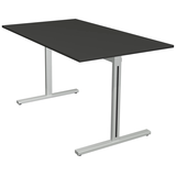 Artikelbild 1 für Kerkmann Form 1 Schreibtisch anthrazit rechteckig, T-Fuß-Gestell silber 140,0 x 80,0 cm, Artikelnummer 795033