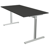 Artikelbild 1 für Kerkmann Form 1 Schreibtisch anthrazit rechteckig, T-Fuß-Gestell silber 160,0 x 80,0 cm, Artikelnummer 795052