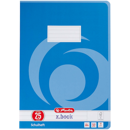 Artikelbild 3 für herlitz Schulheft x.book Lineatur 25 liniert DIN A4 Außenrand, 32 Blatt, 1 St., Artikelnummer 891624