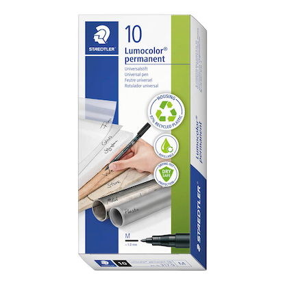 Artikelbild für STAEDTLER Lumocolor Folienstifte schwarz 1,0 mm permanent, 10 St., Artikelnummer 147686