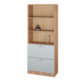 Artikelbild 1 für HAMMERBACHER Regalschrank Prokura, V7300/N/S/RE nussbaum, silber 80,0 x 42,0 x 200,4 cm, 1 St., Artikelnummer 978536