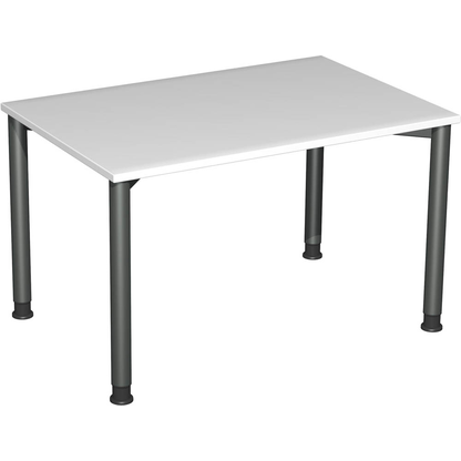 Artikelbild für geramöbel Flex höhenverstellbarer Schreibtisch lichtgrau, anthrazit rechteckig, 4-Fuß-Gestell grau 120,0 x 80,0 cm, Artikelnummer 879344