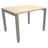Artikelbild 1 für fm Sidney höhenverstellbarer Schreibtisch akazie rechteckig, 4-Fuß-Gestell Quadratrohr silber 100,0 x 80,0 cm, Artikelnummer 353171