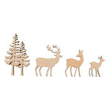 Artikelbild 1 für Rayher Holz-Streudeko natur Wald mit Bewohner, 4 St., Artikelnummer 285124