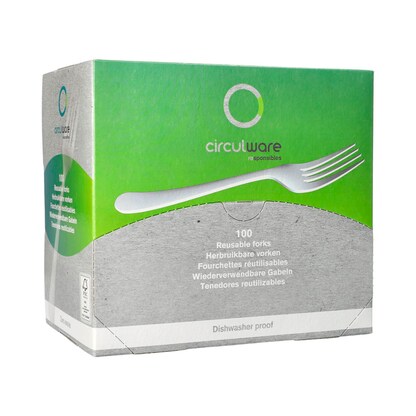 Artikelbild 3 für circulware RESBONSIBLES Mehrweg-Gabeln, Kunststoff weiß, 100 St., Artikelnummer 890263