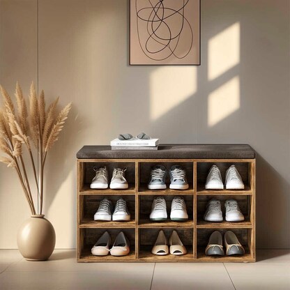 Artikelbild 3 für VASAGLE Schuhbank LHS009B01 vintagebraun, dunkelbraun Holz 78,6 cm, Artikelnummer 760458