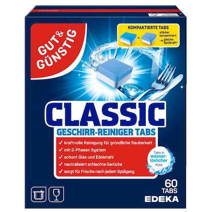 Artikelbild für GUT&GÜNSTIG CLASSIC Spülmaschinentabs 60 St., Artikelnummer 800718