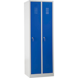 Artikelbild 1 für Gürkan Spind lichtgrau, enzianblau 103488, 2 Schließfächer 60,0 x 50,0 x 180,0 cm, Artikelnummer 559601