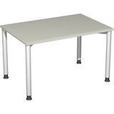 Artikelbild 1 für geramöbel Flex höhenverstellbarer Schreibtisch lichtgrau, silber rechteckig, 4-Fuß-Gestell silber 120,0 x 80,0 cm, Artikelnummer 879361