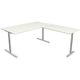 Artikelbild 1 für Kerkmann Form 1 Schreibtisch weiß rechteckig, T-Fuß-Gestell silber 160,0 x 80,0 cm, Artikelnummer 795181