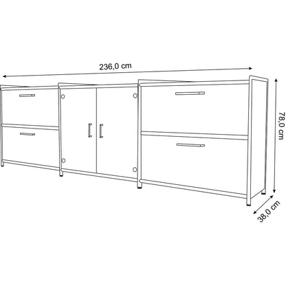 Artikelbild 2 für Kerkmann Sideboard Lago, 13732610 weiß,Glas 236,0 x 38,0 x 78,0 cm, 1 St., Artikelnummer 789844