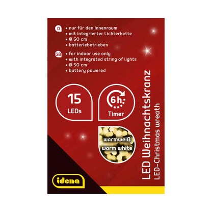 Artikelbild 5 für Idena Weihnachtskranz LED Dekoleuchte grün, 1 St., Artikelnummer 676567