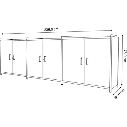 Artikelbild 2 für Kerkmann Sideboard Lago, 13791713 anthrazit 236,0 x 38,0 x 78,0 cm, 1 St., Artikelnummer 789822