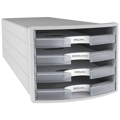 Artikelbild 2 für HAN Schubladenbox Impuls transparent 1013-63D, DIN A4 mit 4 Schubladen, 1 St., Artikelnummer 445256