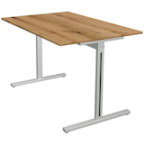 Artikelbild 1 für Kerkmann Form 1 Schreibtisch eiche rechteckig, T-Fuß-Gestell silber 120,0 x 80,0 cm, Artikelnummer 794554