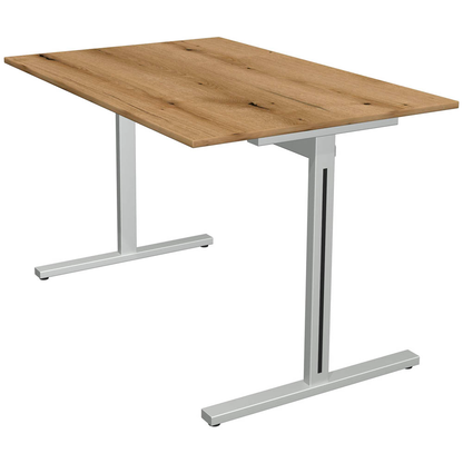 Artikelbild für Kerkmann Form 1 Schreibtisch eiche rechteckig, T-Fuß-Gestell silber 120,0 x 80,0 cm, Artikelnummer 794554