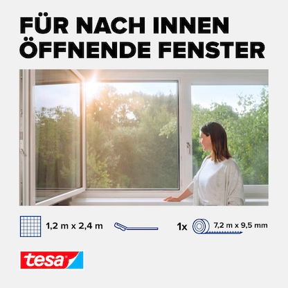 Artikelbild 7 für tesa Pollenschutzgitter anthrazit 1,20 x 2,40 m, Artikelnummer 123439