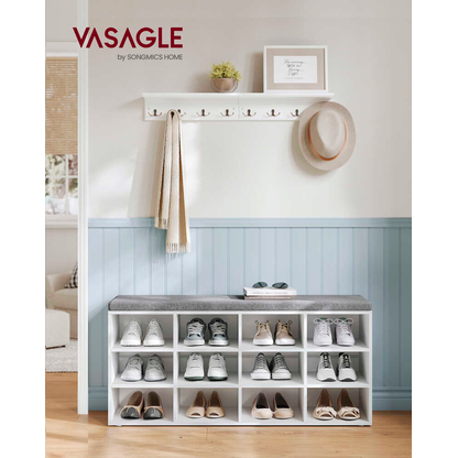 Artikelbild 3 für VASAGLE Schuhbank LHS012W14 weiß, grau Holz 104,0 cm, Artikelnummer 760536