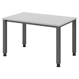 Artikelbild 1 für HAMMERBACHER QS12 höhenverstellbarer Schreibtisch lichtgrau rechteckig, 4-Fuß-Gestell grau 120,0 x 80,0 cm, Artikelnummer 101376