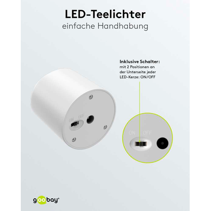 Artikelbild 6 für goobay LED-Teelichter weiß, 6 St., Artikelnummer 725436