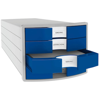 Artikelbild für HAN Schubladenbox Impuls blau 1012-14D, DIN A4 mit 4 Schubladen, 1 St., Artikelnummer 817304