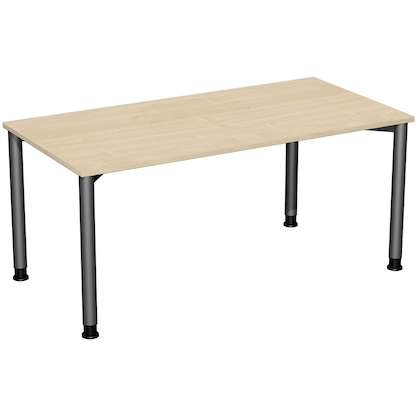 Artikelbild für geramöbel Flex höhenverstellbarer Schreibtisch ahorn, anthrazit rechteckig, 4-Fuß-Gestell grau 160,0 x 80,0 cm, Artikelnummer 879510
