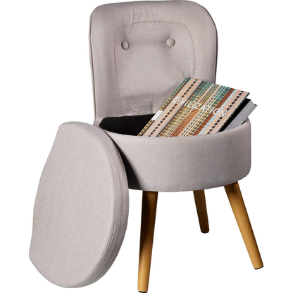 Artikelbild 2 für Echtwerk Sessel Vince hellgrau buche Stoff 42,0 x 42,0 x 71,0 cm, 1 St., Artikelnummer 161957