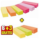 Artikelbild 1 für 6 + 3 GRATIS: Post-it® Page Marker neon Haftmarker farbsortiert 6x 100 Streifen + GRATIS 3x 100 Streifen, Artikelnummer 252635