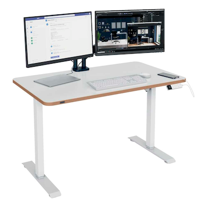 Artikelbild 6 für LEITZ Ergo höhenverstellbarer Schreibtisch weiß rechteckig abgerundet, T-Fuß-Gestell weiß 120,0 x 70,0 cm, Artikelnummer 805216