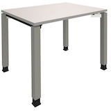 Artikelbild 1 für fm Sidney höhenverstellbarer Schreibtisch lichtgrau rechteckig, 4-Fuß-Gestell Quadratrohr silber 100,0 x 80,0 cm, Artikelnummer 353142