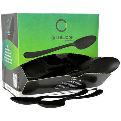 Artikelbild 2 für circulware RESBONSIBLES Mehrweg-Löffel, Kunststoff schwarz, 100 St., Artikelnummer 890357