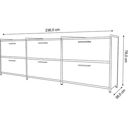 Artikelbild 2 für Kerkmann Sideboard Lago, 13791913 anthrazit 236,0 x 38,0 x 78,0 cm, 1 St., Artikelnummer 789861