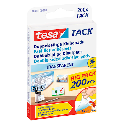 Artikelbild für tesa TACK doppelseitige Klebepads für max. 20 g, 1,0 x 1,0 cm, 200 St., Artikelnummer 331013
