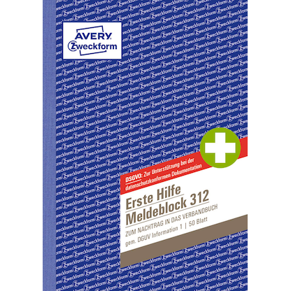 Artikelbild 2 für AVERY Zweckform Erste Hilfe Meldeblock Formularbuch 312, 1 St., Artikelnummer 692107