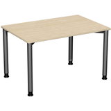 Artikelbild 1 für geramöbel Flex höhenverstellbarer Schreibtisch ahorn, anthrazit rechteckig, 4-Fuß-Gestell grau 120,0 x 80,0 cm, Artikelnummer 879546