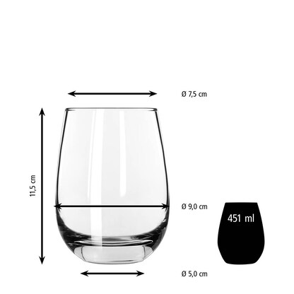 Artikelbild 3 für Libbey® Trinkgläser Stemless 451,0 ml, 12 St., Artikelnummer 645238