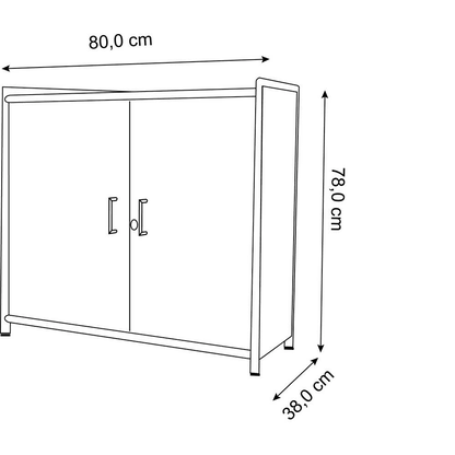 Artikelbild 3 für Kerkmann Sideboard Lago, 13798913 anthrazit, glas 80,0 x 38,0 x 78,0 cm, 1 St., Artikelnummer 789671