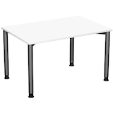 Artikelbild 1 für geramöbel Flex höhenverstellbarer Schreibtisch weiß, anthrazit rechteckig, 4-Fuß-Gestell grau 120,0 x 80,0 cm, Artikelnummer 881925