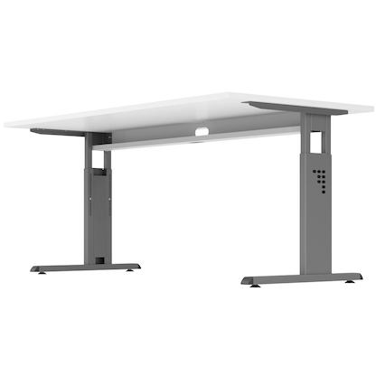 Artikelbild 4 für HAMMERBACHER OS 08 höhenverstellbarer Schreibtisch lichtgrau quadratisch, C-Fuß-Gestell grau 80,0 x 80,0 cm, Artikelnummer 442647