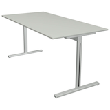 Artikelbild 1 für Kerkmann Form 1 Schreibtisch lichtgrau rechteckig, T-Fuß-Gestell silber 160,0 x 80,0 cm, Artikelnummer 795127