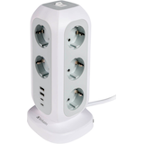 Artikelbild 1 für verbatim EUPT-01 11-fach Steckdosenturm 2,0 m weiß mit USB-Buchse, Artikelnummer 914162