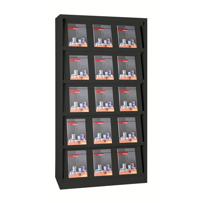 Artikelbild für Gürkan Prospektregal schwarz DIN A4 100,0 x 42,0 x 195,0 cm, 1 St., Artikelnummer 564942