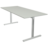 Artikelbild 1 für Kerkmann Form 1 Schreibtisch lichtgrau rechteckig, T-Fuß-Gestell silber 180,0 x 80,0 cm, Artikelnummer 795142