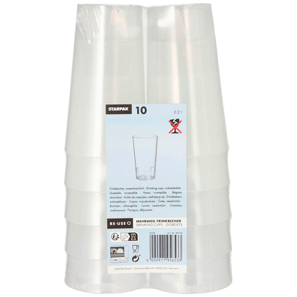 Artikelbild 2 für STARPAK Mehrweg-Trinkbecher transparent 0,2 l, 10 St., Artikelnummer 890584