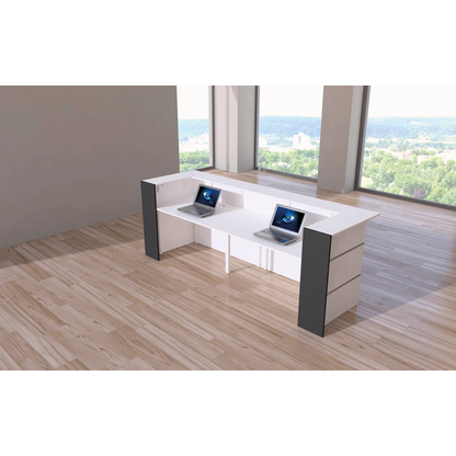 Artikelbild 5 für Kerkmann Empfangstheke BARI U-Form, weiß, anthrazit 300,0 x 95,0 x 108,0 cm, Artikelnummer 690329