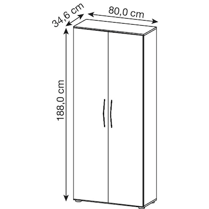 Artikelbild 2 für HAMMERBACHER Aktenschrank Altus, V4100/3/3/BM ahorn 4 Fachböden 80,0 x 33,0 x 188,0 cm, Artikelnummer 962878