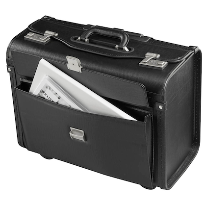 Artikelbild 6 für Alassio Pilotenkoffer SILVANA Lederimitat schwarz 48,0 x 23,0 x 39,5 cm, Artikelnummer 143313