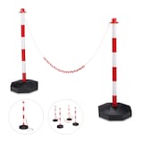 Artikelbild 1 für relaxdays Absperrpfosten weiß/rot, 2 St., Artikelnummer 474052